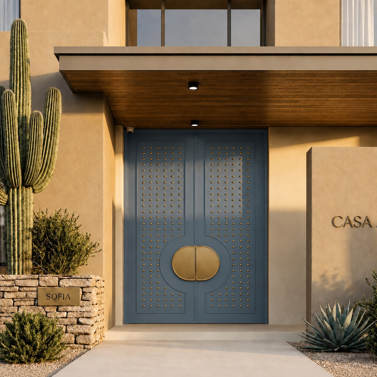 Gold Mesa double architectural entry door